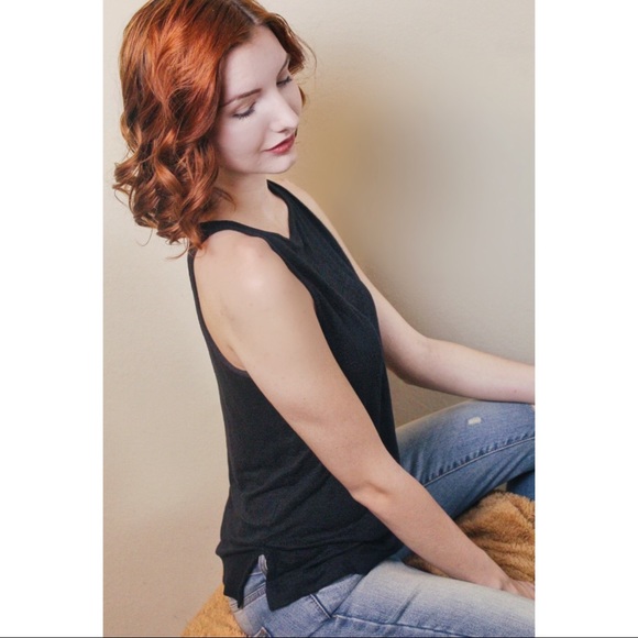 Madewell Modern Linen Tank In Black - Picture 4 of 11